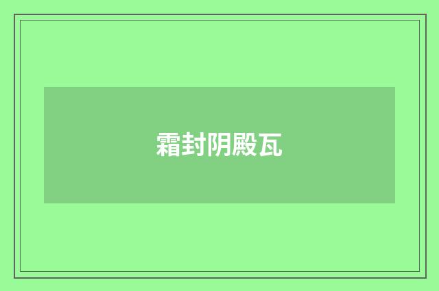 霜封阴殿瓦