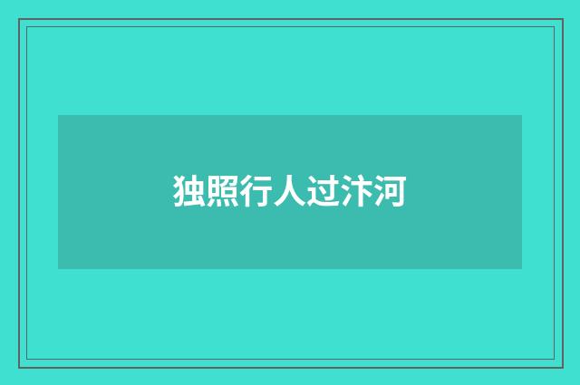 独照行人过汴河