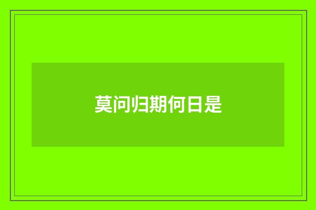 莫问归期何日是