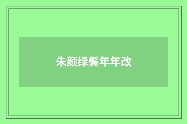 朱颜绿鬓年年改