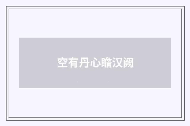 空有丹心瞻汉阙