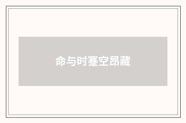 命与时蹇空昂藏