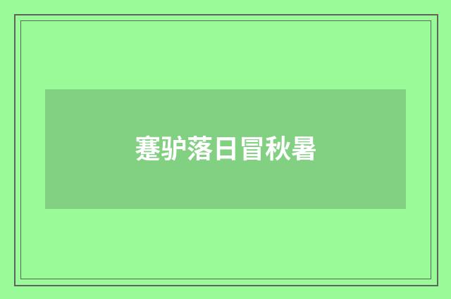 蹇驴落日冒秋暑