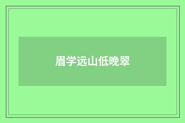 眉学远山低晚翠