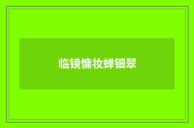 临镜慵妆蝉钿翠