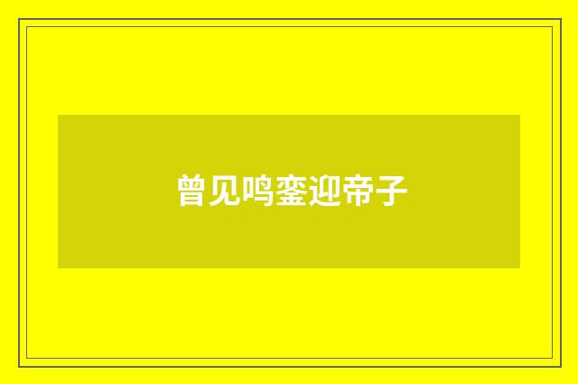 曾见鸣銮迎帝子