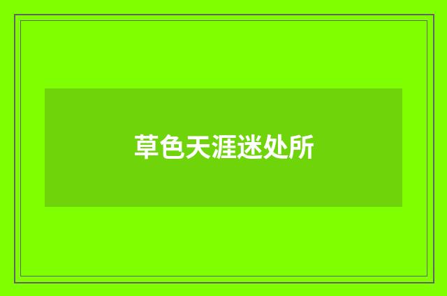 草色天涯迷处所