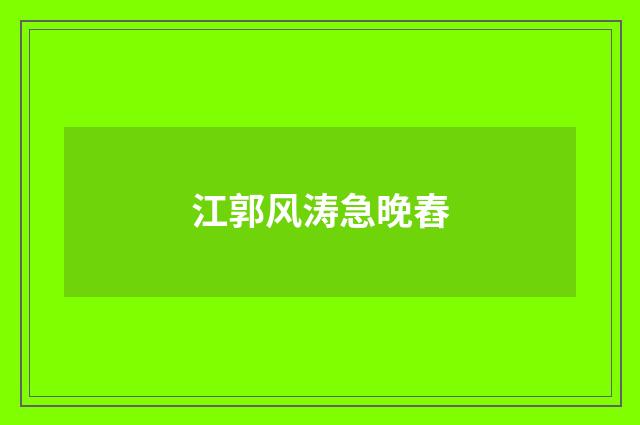 江郭风涛急晚舂