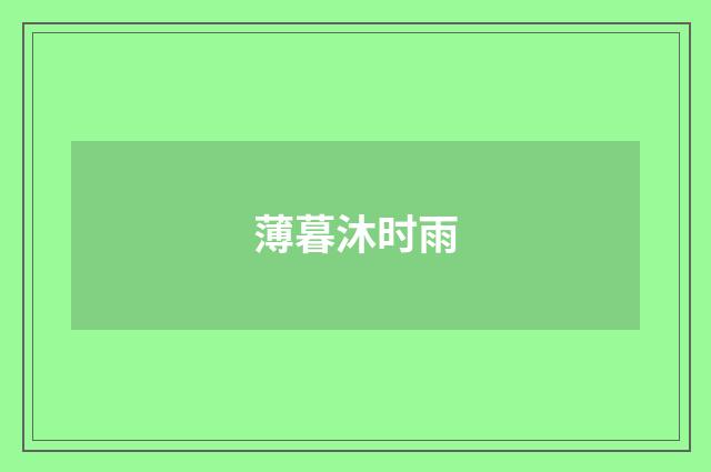 薄暮沐时雨