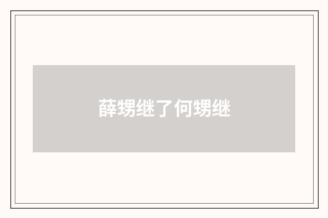 薛甥继了何甥继