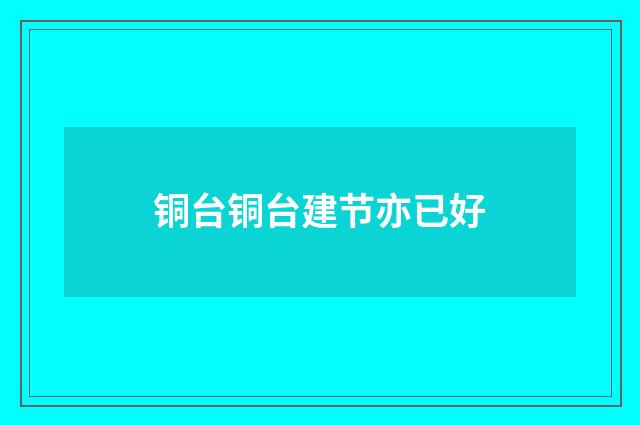 铜台铜台建节亦已好