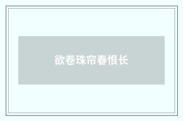 欲卷珠帘春恨长