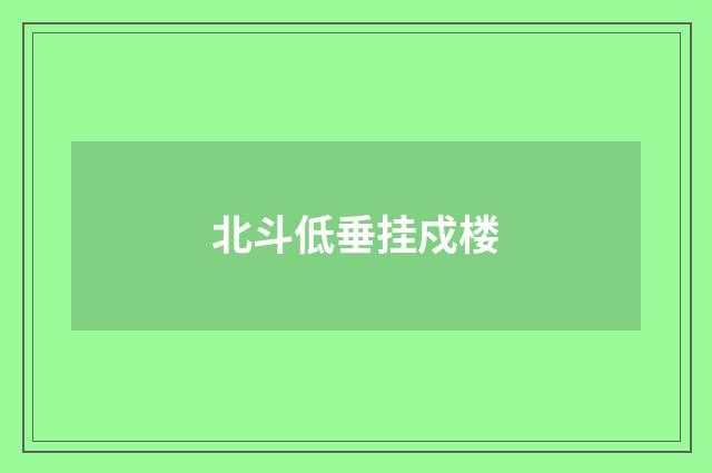 北斗低垂挂戍楼