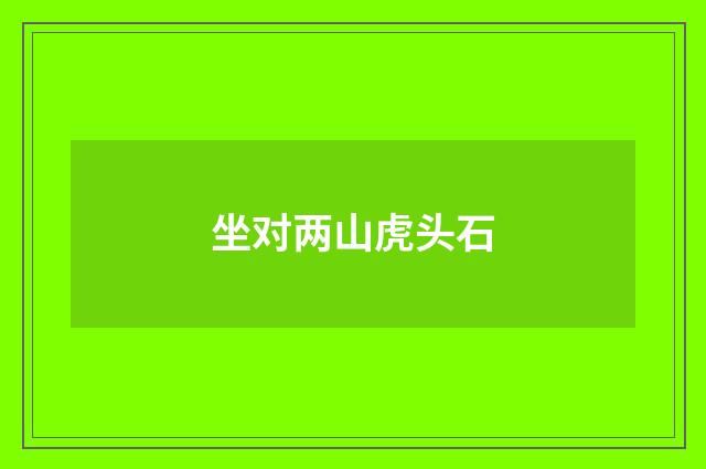 坐对两山虎头石