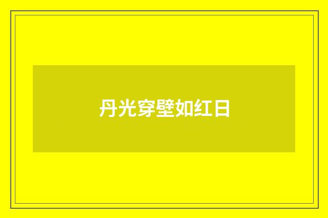 丹光穿壁如红日