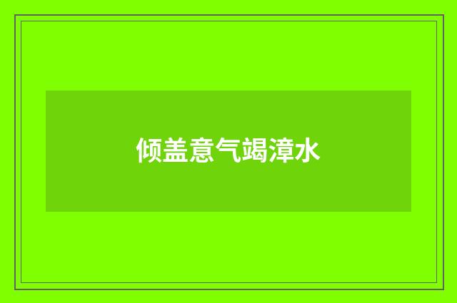 倾盖意气竭漳水