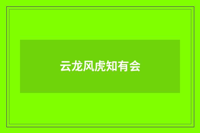 云龙风虎知有会