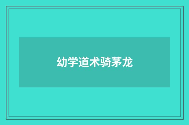幼学道术骑茅龙