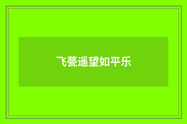 飞甍遥望如平乐