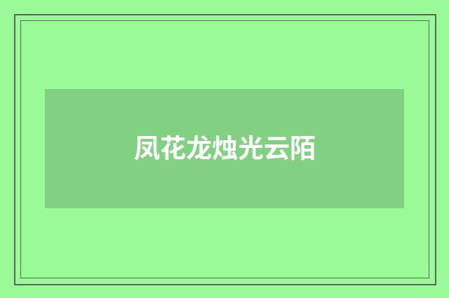 凤花龙烛光云陌