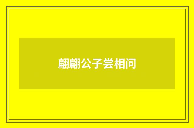 翩翩公子尝相问