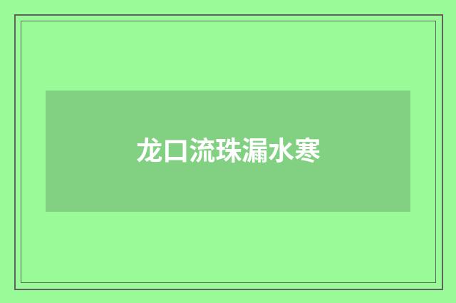 龙口流珠漏水寒