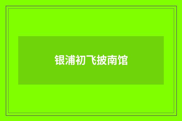银浦初飞披南馆