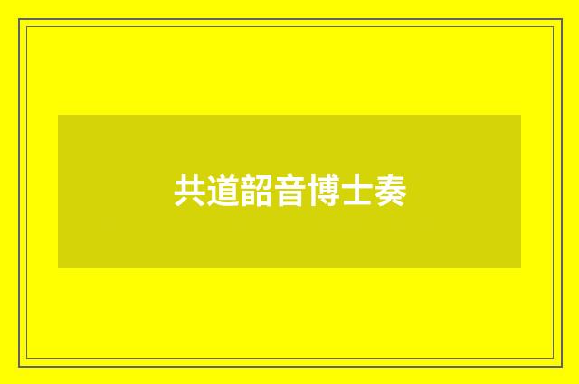 共道韶音博士奏