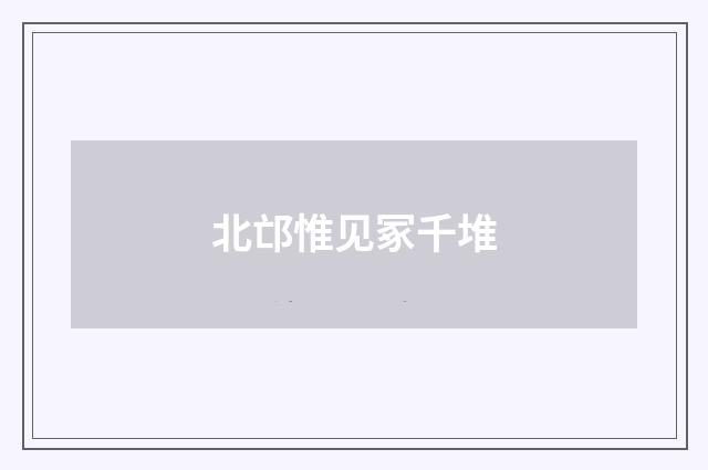 北邙惟见冢千堆