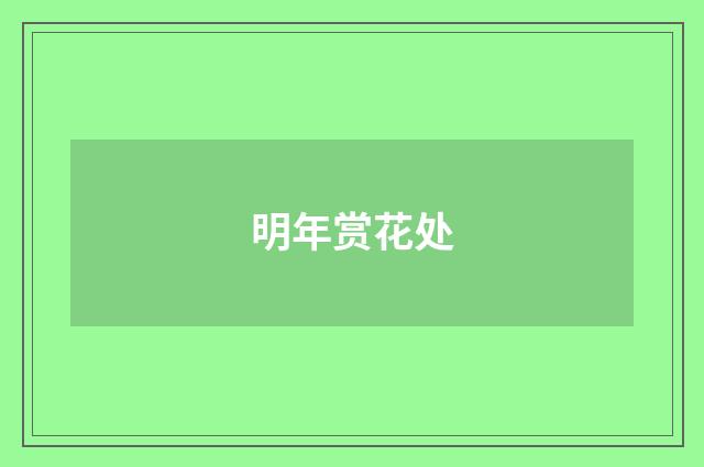明年赏花处