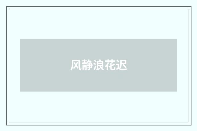 风静浪花迟