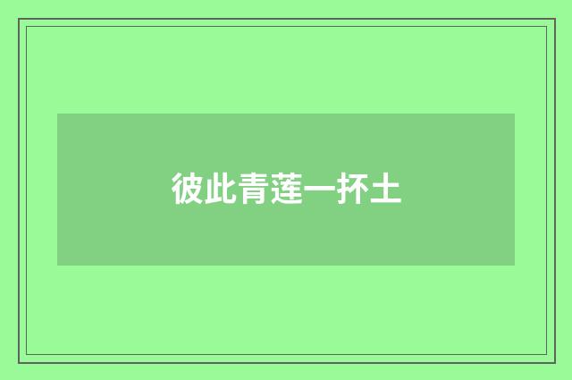 彼此青莲一抔土