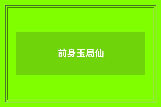 前身玉局仙