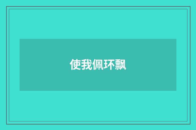 使我佩环飘