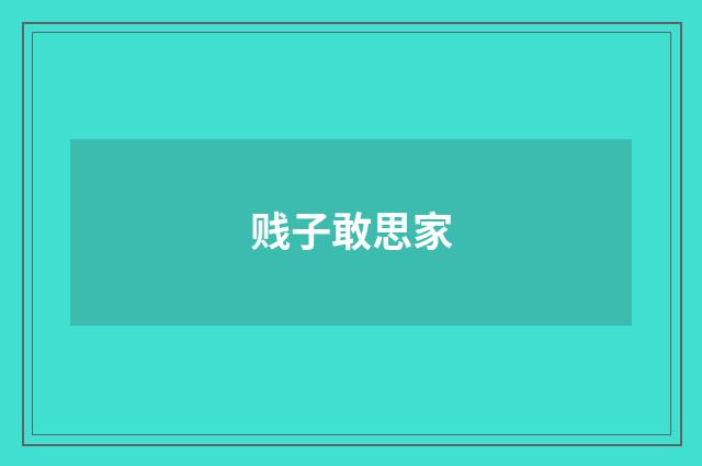 贱子敢思家