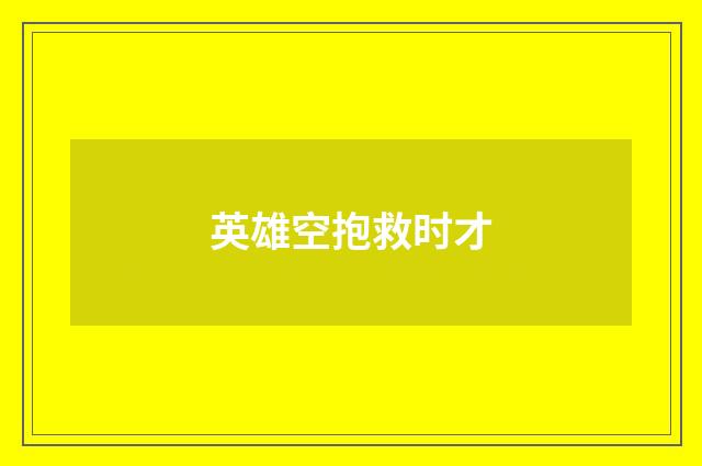 英雄空抱救时才
