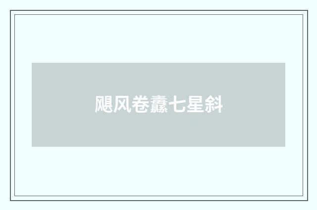 飓风卷纛七星斜