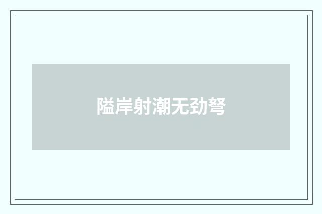 隘岸射潮无劲弩