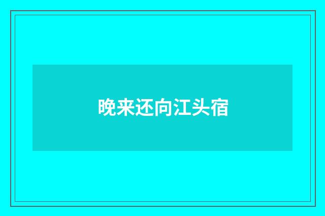 晚来还向江头宿