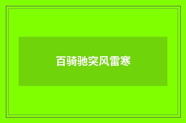 百骑驰突风雷寒