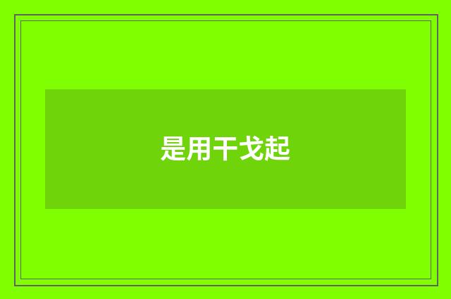 是用干戈起