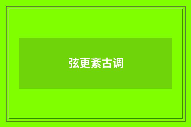 弦更紊古调