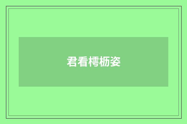 君看樗枥姿