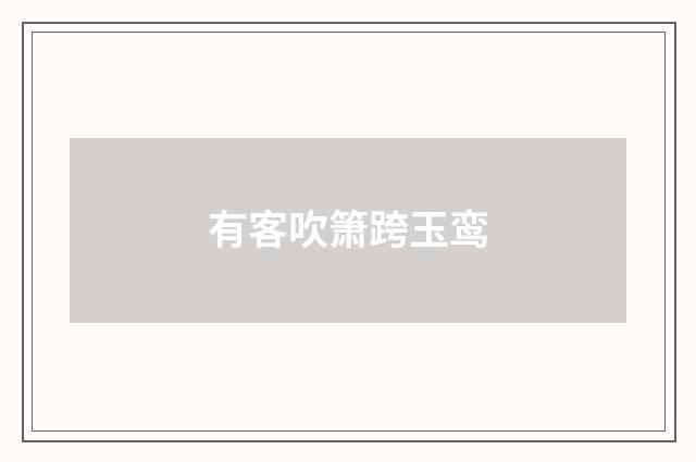 有客吹箫跨玉鸾