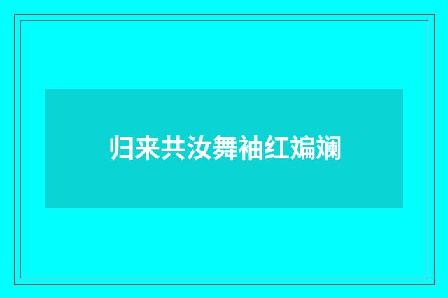 归来共汝舞袖红斒斓