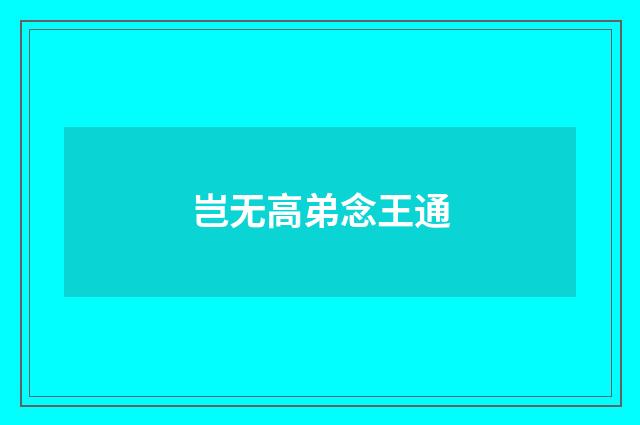 岂无高弟念王通