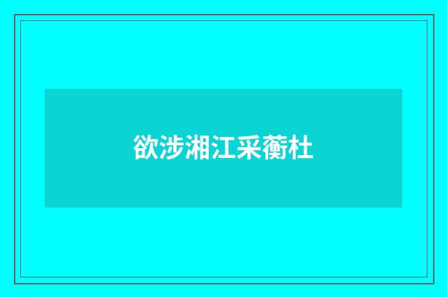 欲涉湘江采蘅杜