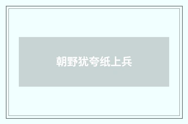朝野犹夸纸上兵