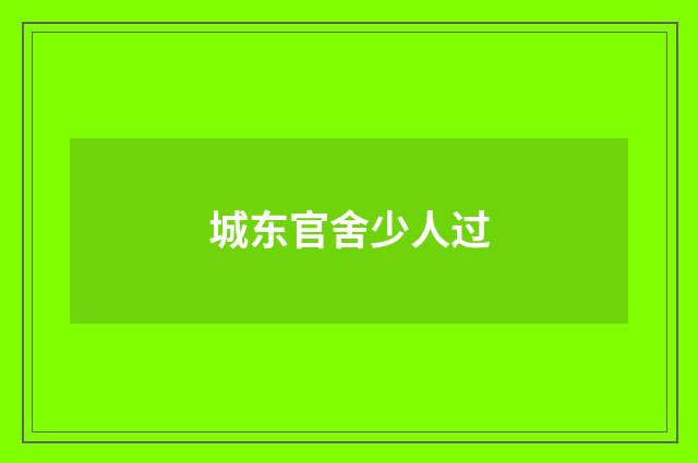 城东官舍少人过