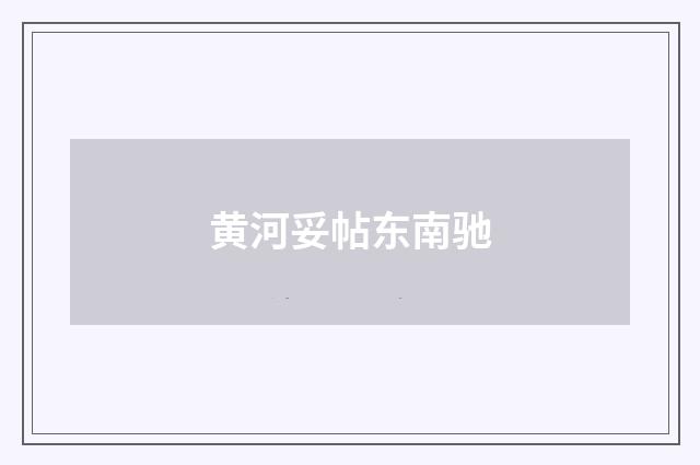 黄河妥帖东南驰